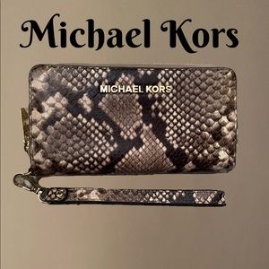Michael Kors Snakeskin Wristlet Wallet